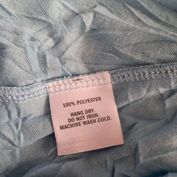 VINE STREET‎ S Sky Blue Crinkle Texture Tunic Top Sleeveless Flowy Coastal Beach - Picture 5 of 6